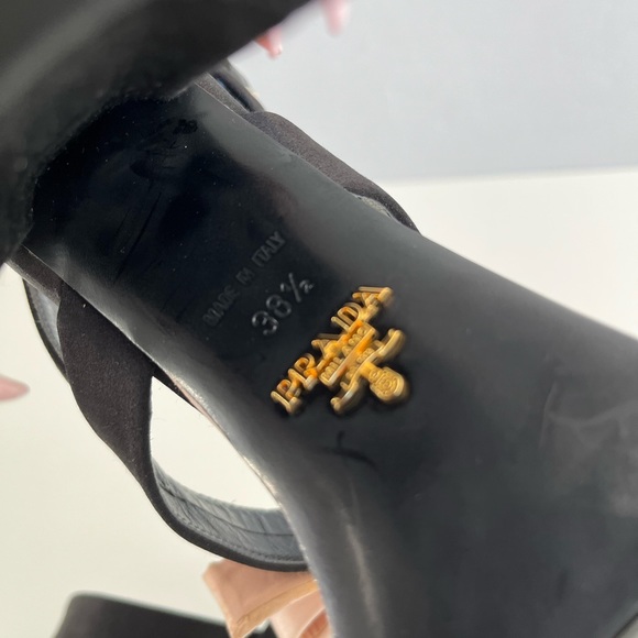 Auth PRADA Satin Bow Platform Heels - Picture 8 of 12